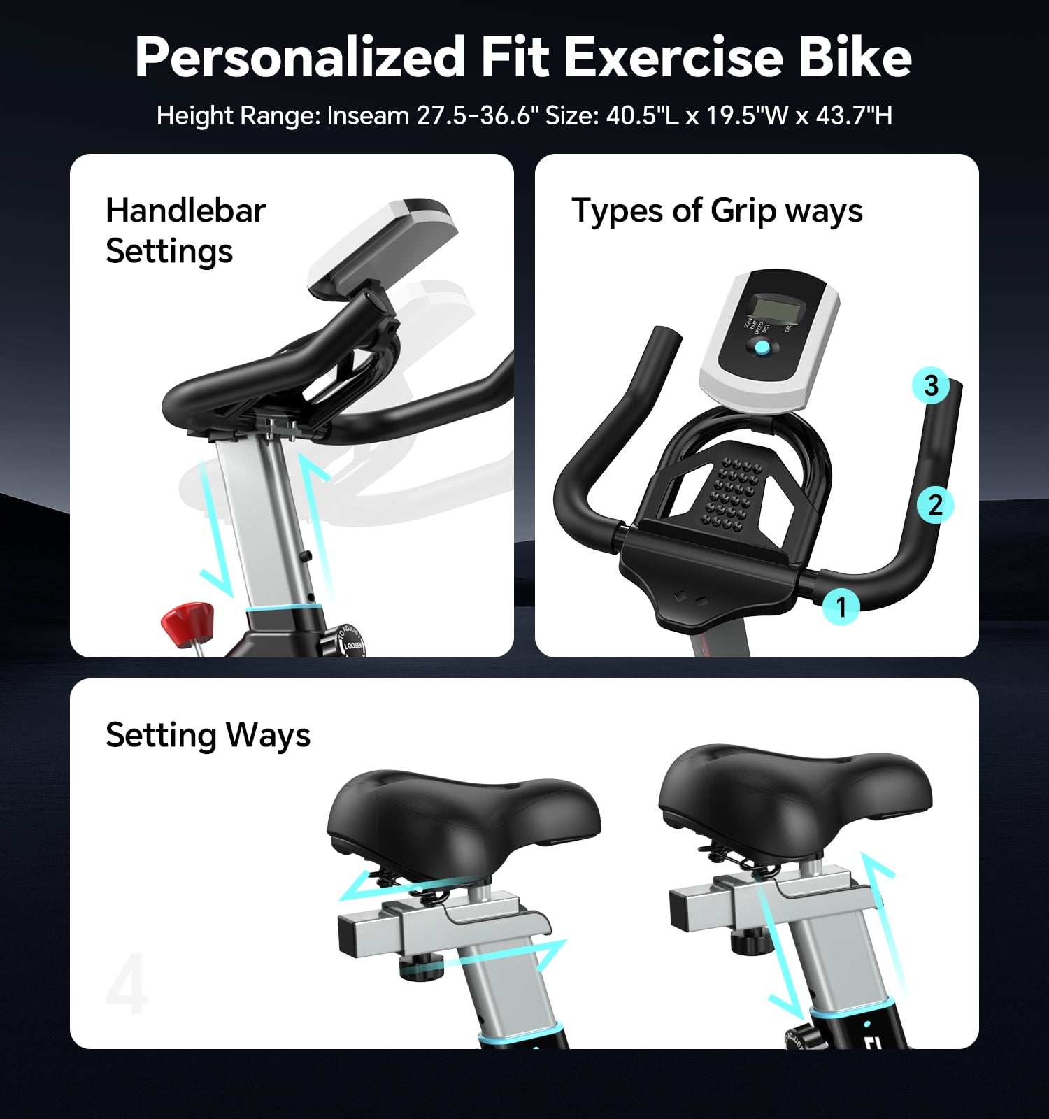 Pooboo Indoor Cycling Bike Stationary Exercise Bikes Home Cardio Workout Bicycle Machine 350lb Flywheel Weight 40lbs Walmart