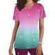 thumbnail image 1 of Fiudx Ofertas Flash Del Día Top de Trabajo Informal con Cuello En V y Manga Corta Estampado a La Moda para Mujer, 1 of 4