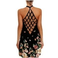 thumbnail image 2 of Women Dresses Plus Leisure Dresses Printed Loose Printed Sleeveless Round neck Sexy Fashion Dresses Black Trendy Skirt Size M, 2 of 8