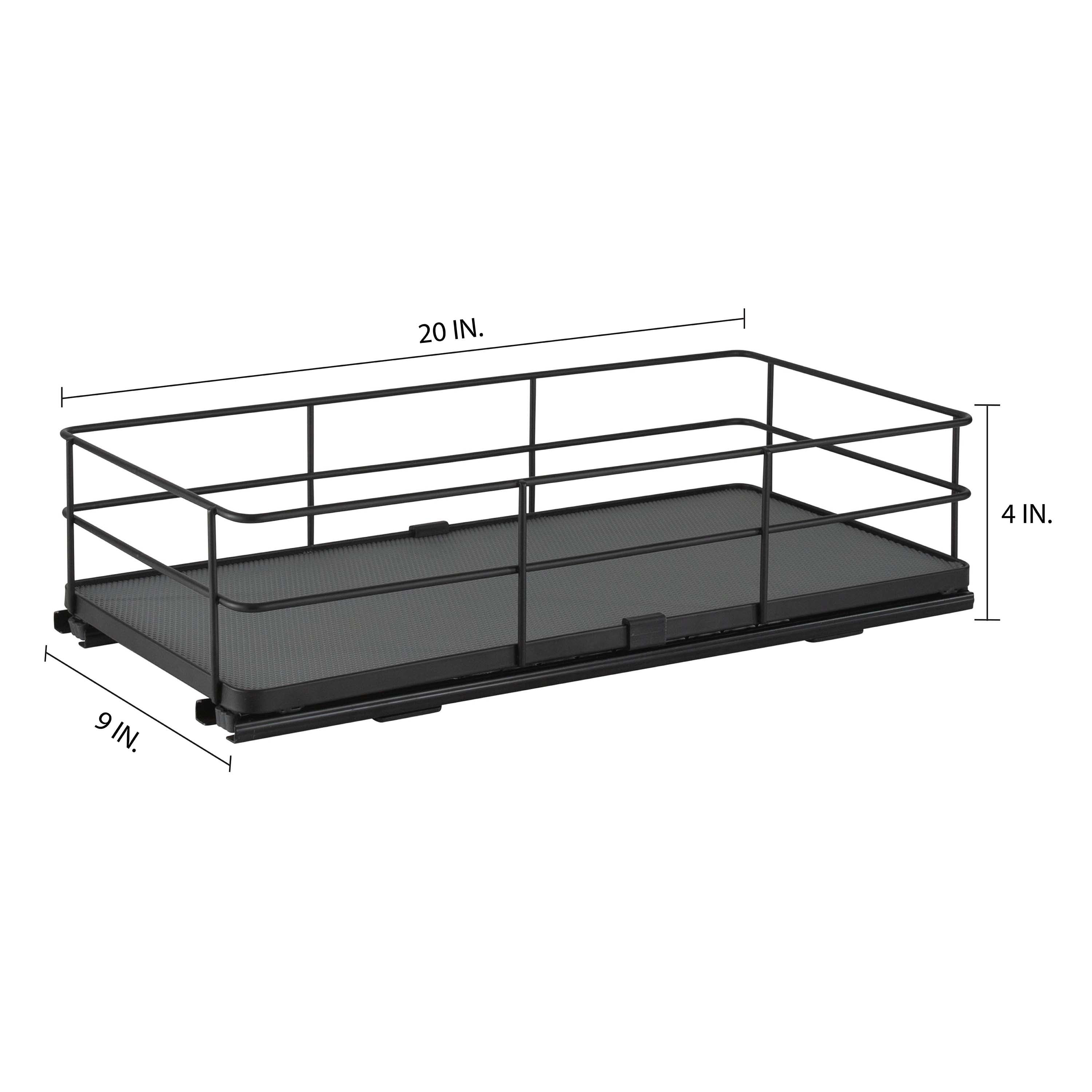 Organize It All Slide Out Shelf Organizer in Matte Black