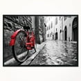 thumbnail image 1 of Design Art Vélo Rouge Rétro Vintage  Sur Toile Encadrée, 1 of 4