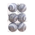 thumbnail image 4 of 6x Adornos de bolas navideñas Adornos navideños Bolas irrompibles Decorativas Plata 6cm, 4 of 9