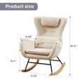 thumbnail image 2 of EBQOSK Rocking Chair Nursery, Modern Rocking Chair with High Backrest Beige, 2 of 7