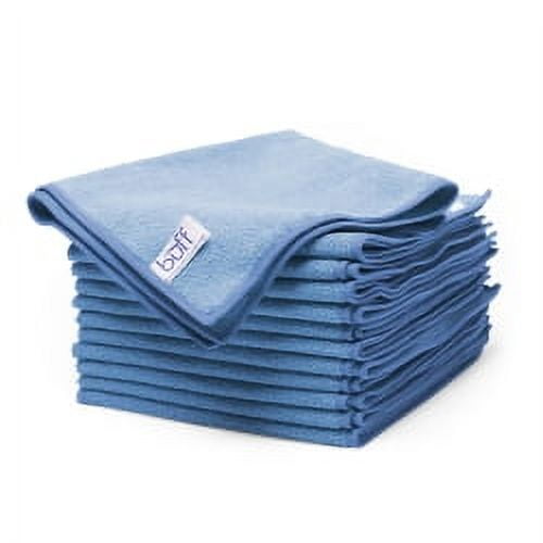 Buff Pro Multi-Surface Microfiber Towel - 12 Pack - Large 16"x16" -Blue