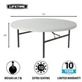 thumbnail image 3 of Lifetime 72" Commercial Grade Round Folding Table, White (22673), 3 of 11