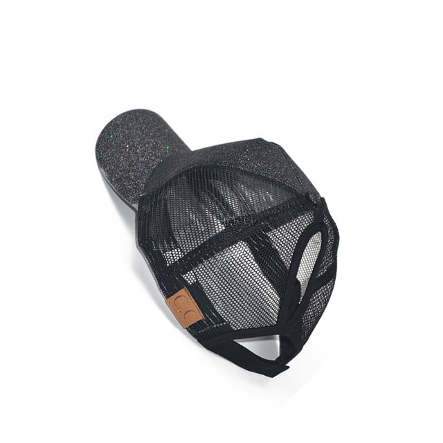 Minnieouse Gorra de béisbol de algodón para mujer, cúpula, bordado de Color sólido, brillante, a prueba de viento, ajustable, lentejuelas, Sombreros Negro