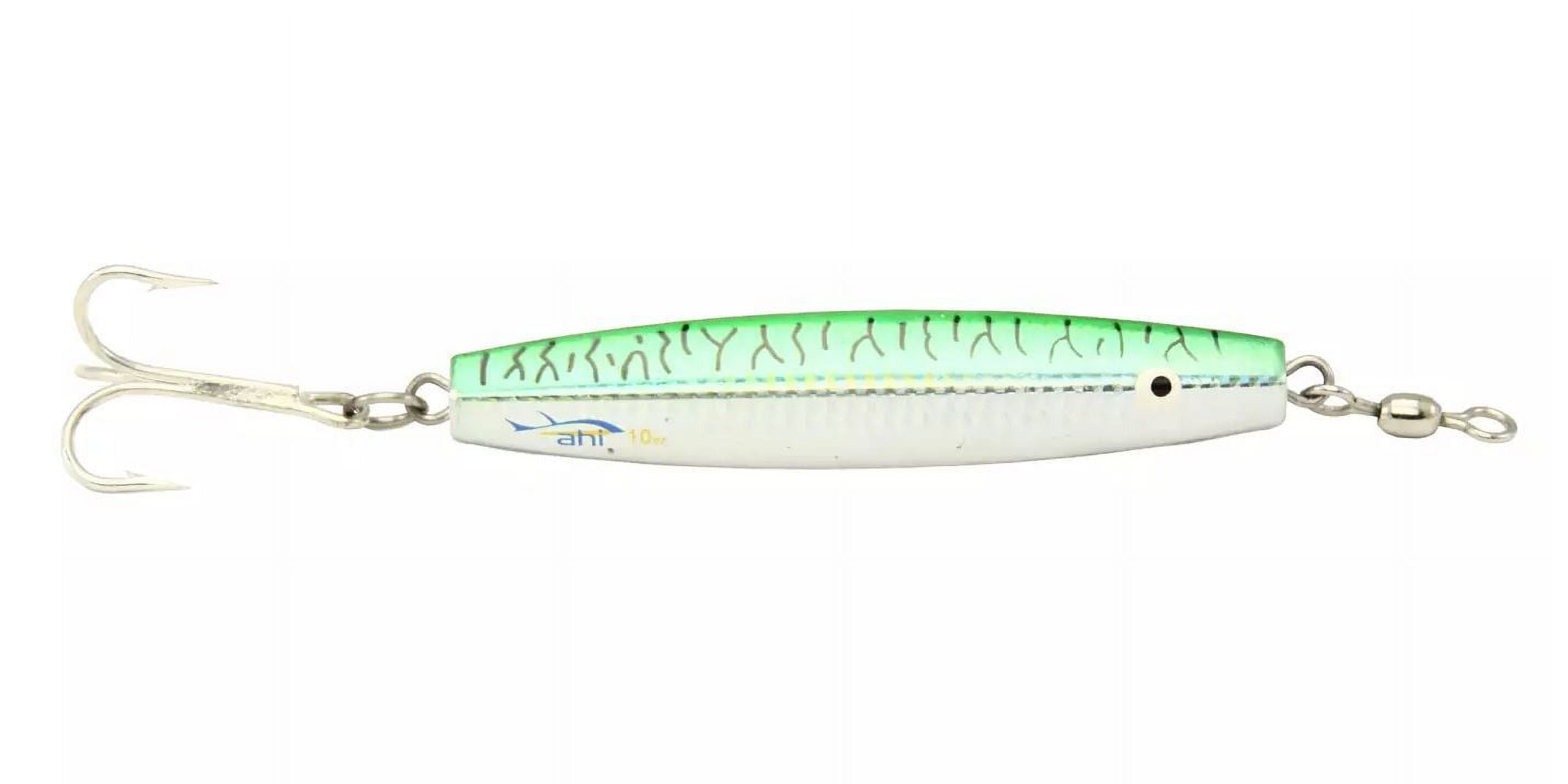 Ahi USA Assault Diamond Jig with Glow Eyes and Single Hook, Silver Flash, 2-Ounce Multi-Colored