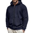 thumbnail image 4 of Bainana Zip Up Hoodies For Mens Long Sleeve Trendy Zipper Hoody Solid Color Hooded Shirts Workout Wear Fall Outfit Size M, 4 of 7