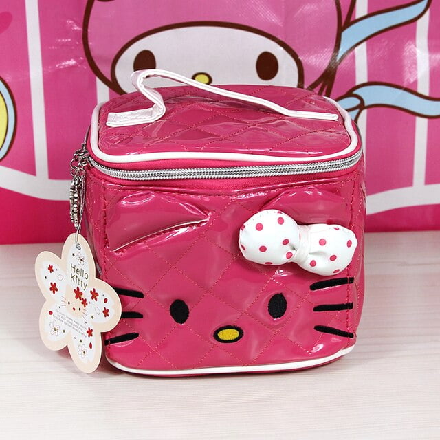 Sanrio Hello Kitty Bag Pu Leather Zip Makeup Bag Large Capacity