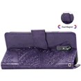 thumbnail image 4 of Étui Portefeuille à Rabat en Cuir PU de Qualité Supérieure avec Relief Papillon, Protection Intégrale, Support à Rabat, Porte-Cartes, Étui Magnétique pour iPhone 13 (6.1) (Violet Foncé), 4 of 6