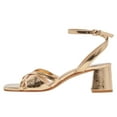 thumbnail image 2 of FSJ Women Graceful Square Open Toe Adjustable Ankle Strap Sandals Chunky Low Heels Pumps Sexy Party Summer Dress Pumps Shoes Size 8 Gold, 2 of 5