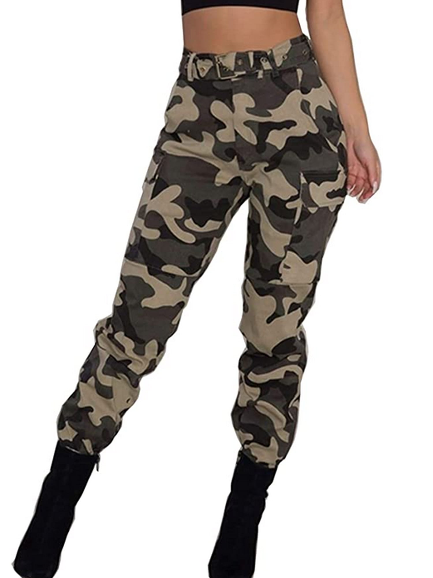 Springcmy Women S Camo Cargo Trousers Pants Military Army Combat Camouflage