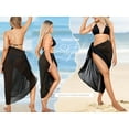 thumbnail image 5 of HAPPY BAY Women's Beachwear Summer Swimwear Swim Cover ups Long Beach Sheer Swimsuit Sarong Coverups Skirt Tie Wraps Print One Size Solid, Black, 5 of 5