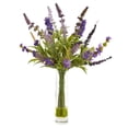 thumbnail image 3 of Nearly Natural 15” Lavender Artificial Arrangement in Glass Vase (Set of 2), 3 of 3
