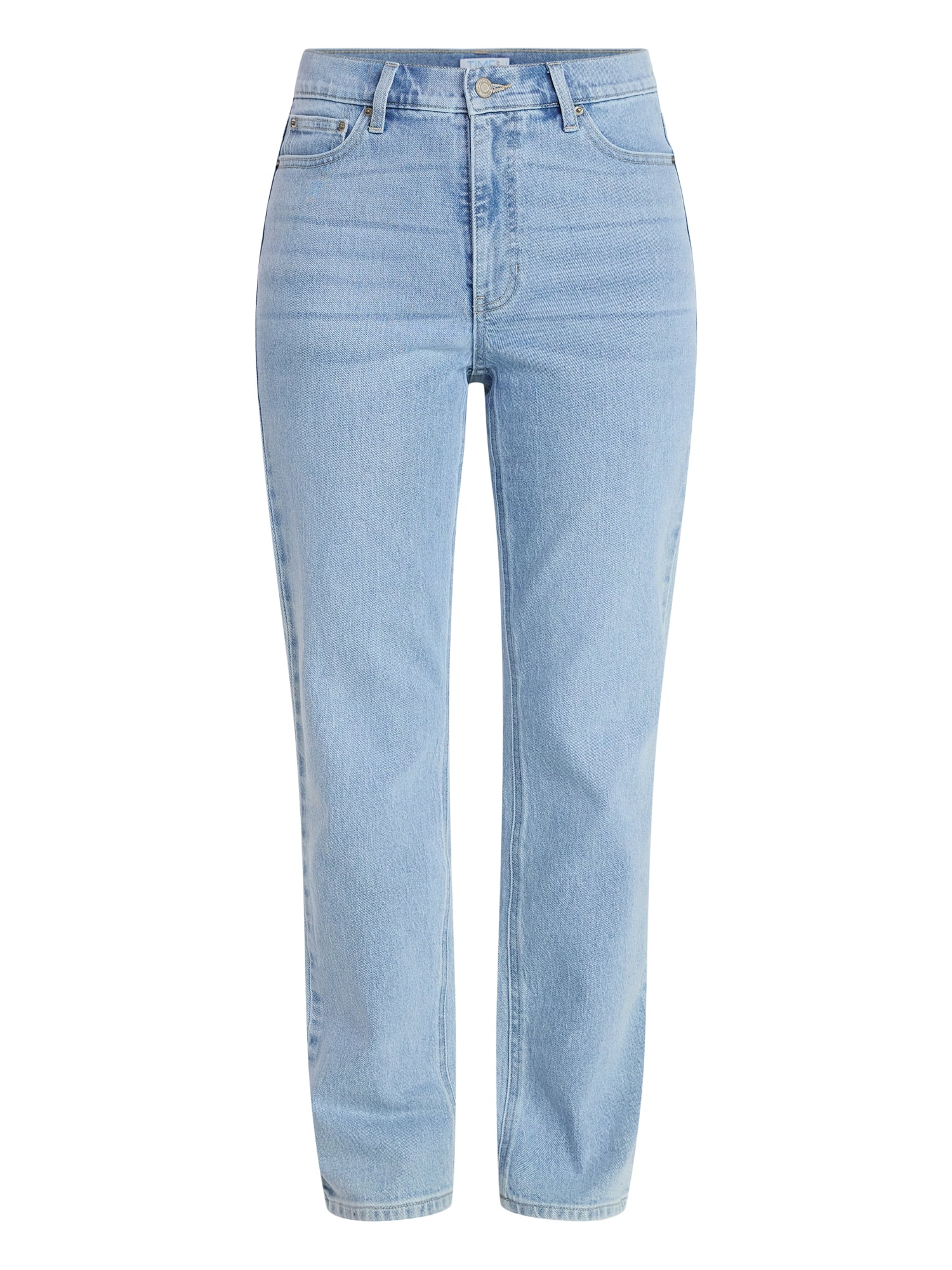 Time and Tru Women's High Rise Straight Leg Jeans, 30" Inseam Regular, Sizes 0-20, 10S-16S