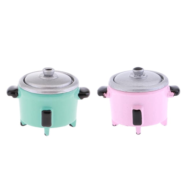 2Pack 1/12 Accesorios De Cocina Zulema Cocina Eléctrica De Casa De Muñecas Verde Rosa