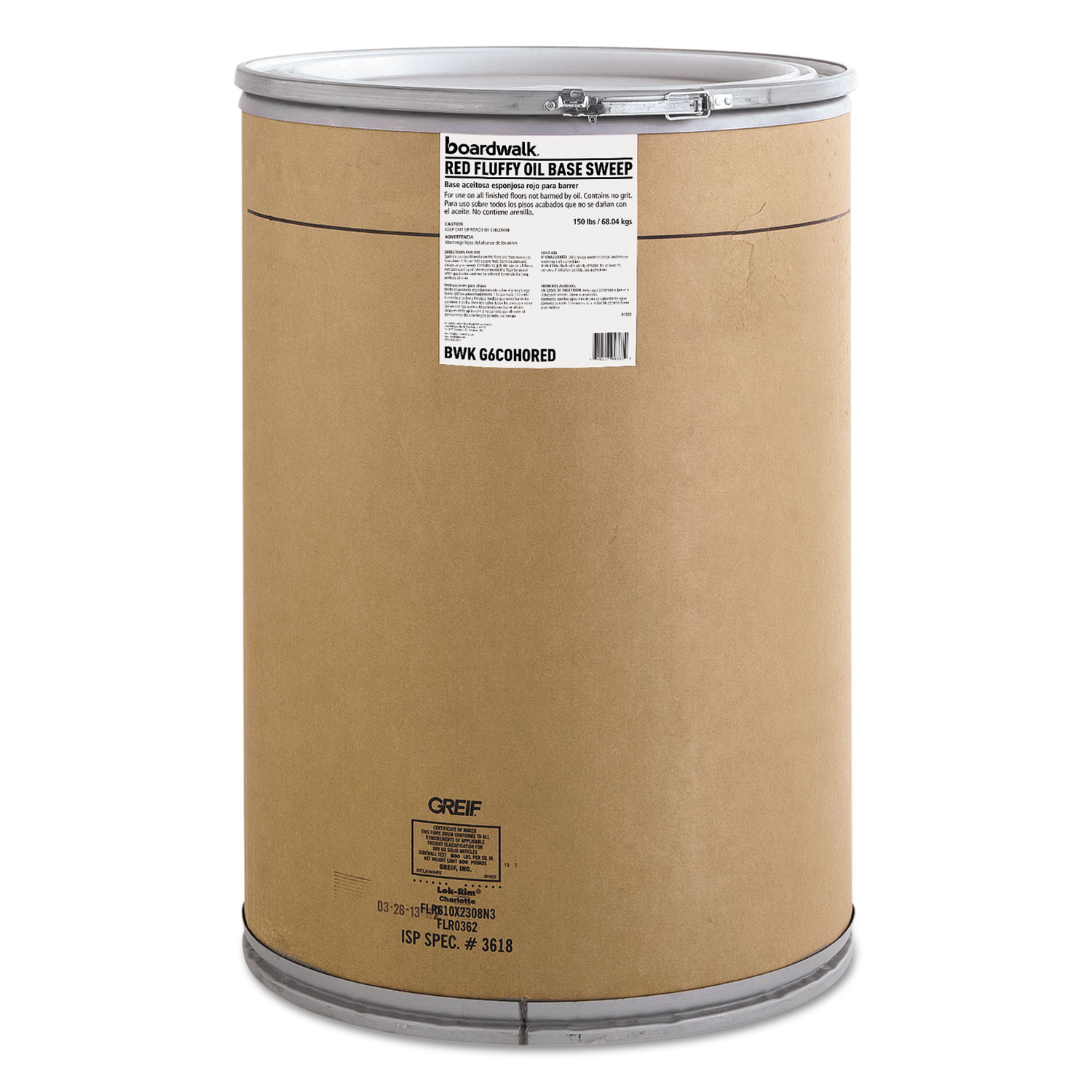 OilBased Sweeping Compound, GritFree, Red, 150lbs Drum