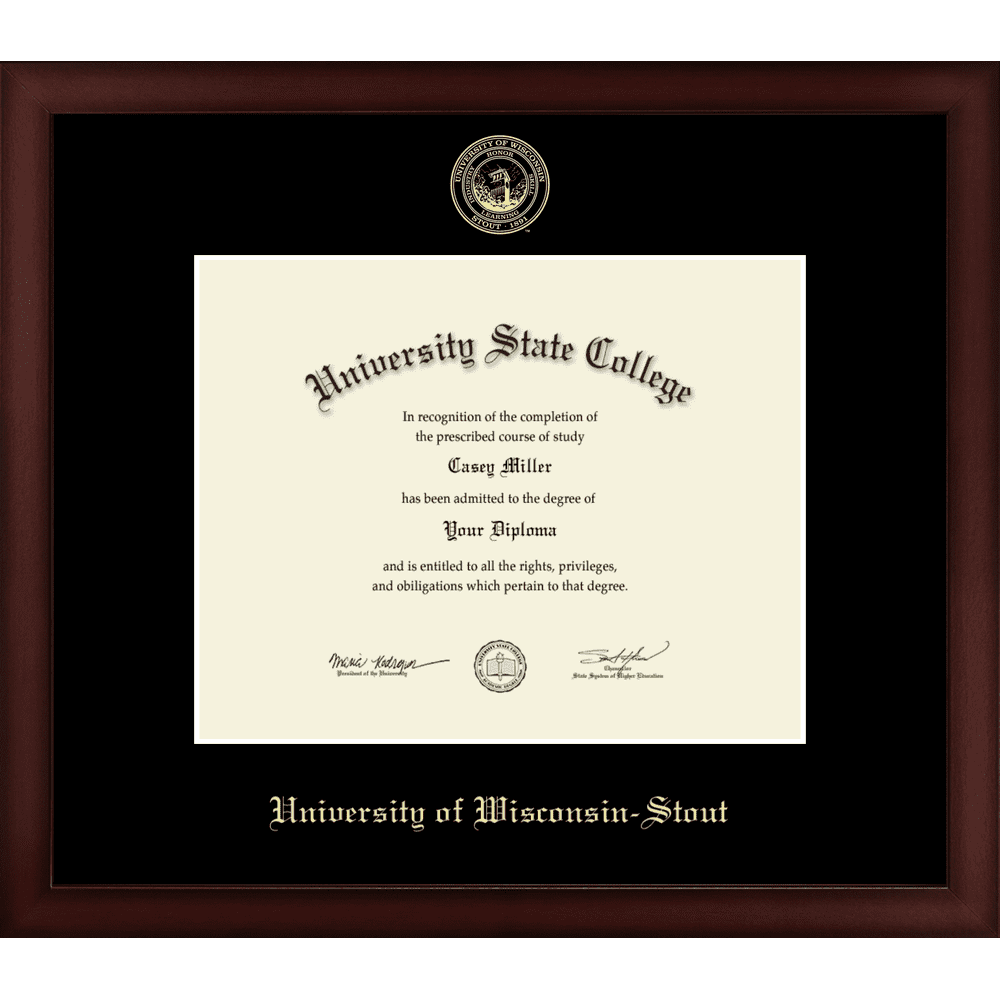 University of WisconsinStout Diploma Frame