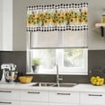 thumbnail image 4 of Sunflower Curtain Valances for Windows, Kitchen Valance Window Treatments Panel 2 Pack, Summer Botanical Bee Rustic Black Plaid Rod Pocket Short Curtains for Bathroom Bedroom 60 x 18 Inch, 4 of 8