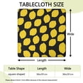 thumbnail image 2 of Yellow Lemon Fruit Dots Black Pattern Square Fitted Tablecloth with Elastic Edge,Square Table Cover,Washable Elastic Table Cover for Home Kitchen Party Decor 36"x36", 2 of 6