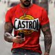 thumbnail image 3 of Camiseta de hombre de gran tamaño, vintage, de manga corta, con estampado Castrol, de tela holgada, informal, con estampado de aceite, para hombre, ropa de calle, 3 of 5