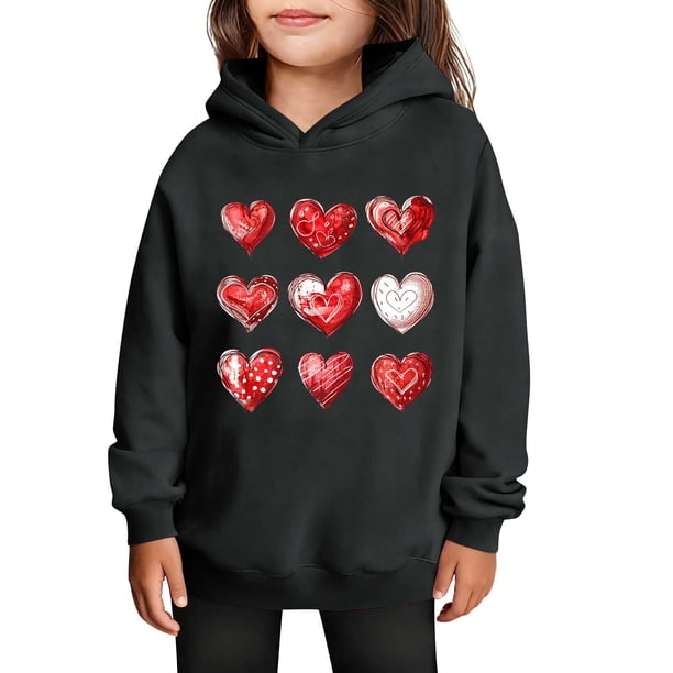 Sudaderas con capucha para niños y niñas, sudaderas casuales de manga larga, lindas sudaderas de gran tamaño con bolsillo de polar, chaquetas para niñas