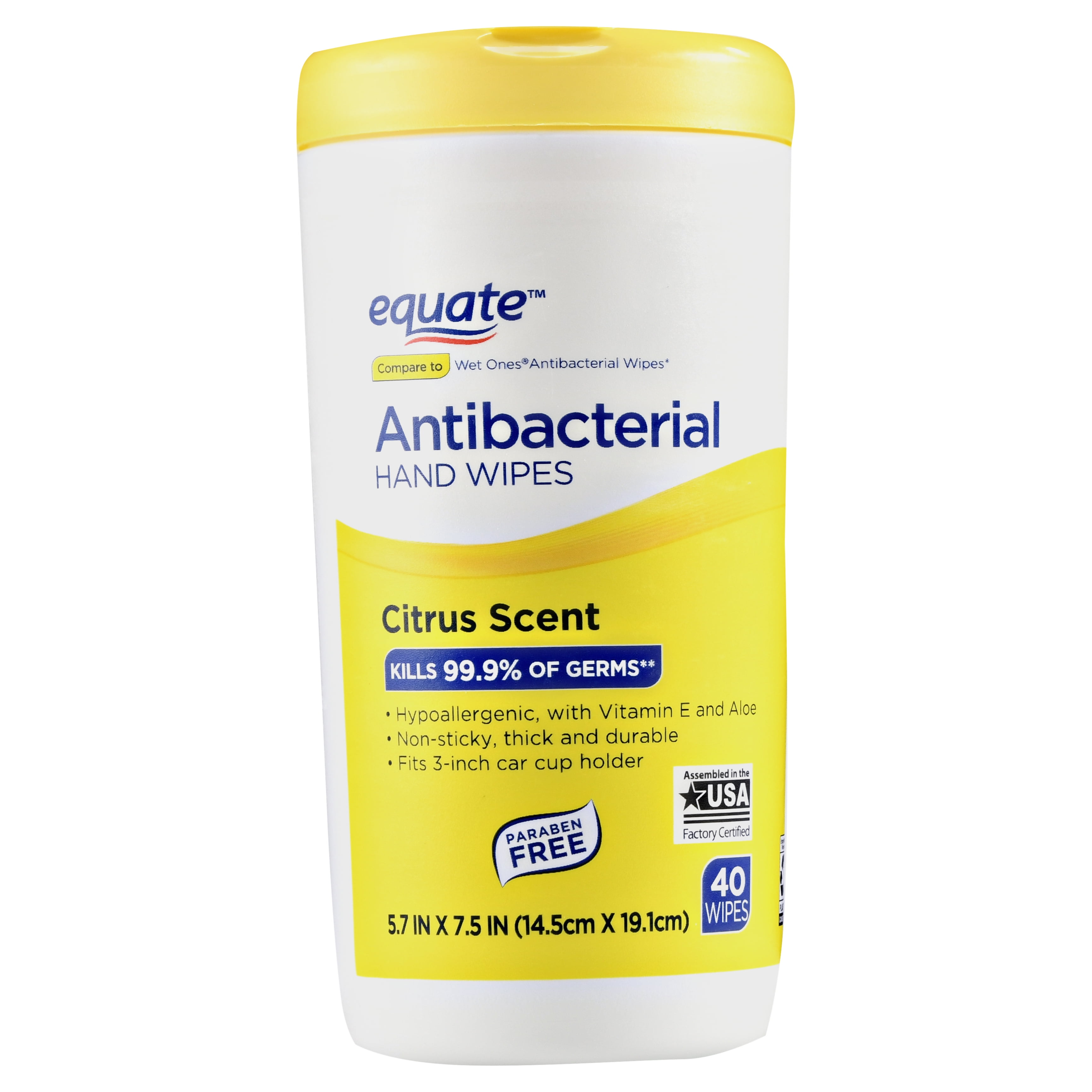 Equate Antibacterial Hand Wipes, Citrus Scent, 40 Ct BrickSeek