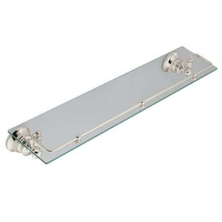 Moen ShowHouse YB9899NL Waterhill Glass Shelf with Pivoting Rail, Nickel