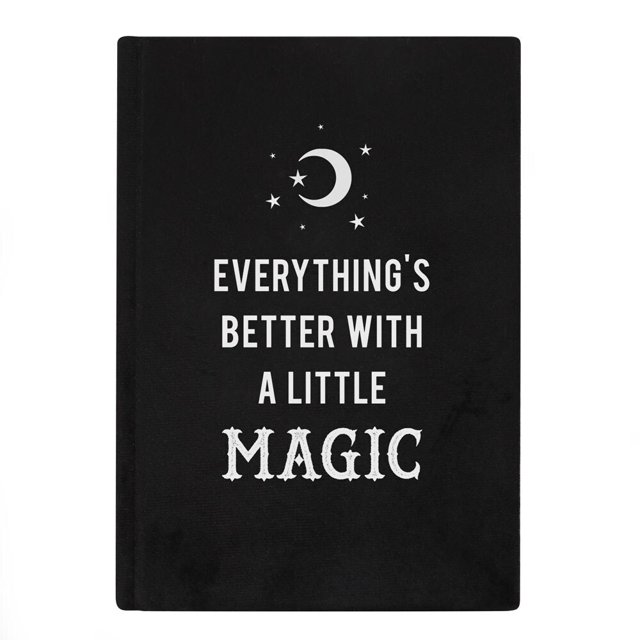 Something Different - Cuaderno A5 Everything's Better with a Little Magic de Terciopelo (Negro, Blanco)
