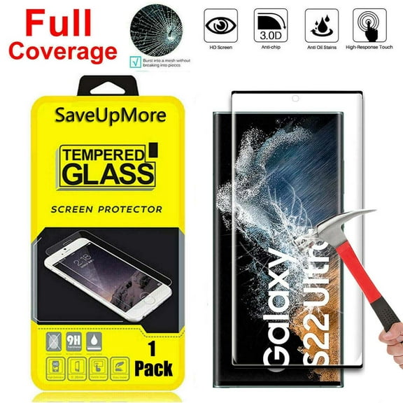 Njjex [1-Pack] for Samsung Galaxy S22 Ultra S22 S22  Plus 5G 2022 Tempered Glass Screen Protector, Anti-Scratch, Anti-Fingerprint, Bubble Free