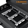 thumbnail image 3 of 25.6'' Gas Griddle Flat Top Grill with Lid, 3-Burner Tabletop Portable Propane Griddle for Outdoor Cooking, BBQ, Camping & Tailgating Barbecue, 45,000BTU Output, 3 of 6