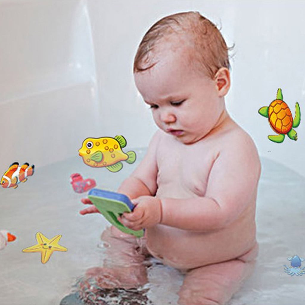 10X Kids Bathtub Shower Stickers Safety Decals Treads Flowers Shape Anti-Skid 