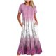 thumbnail image 3 of Vestido de Manga Corta para Mujeres Vestido de Verano de Cuello Redondo Impreso, Poliéster de Tamaño Verdadero Diario Y Vestido de Fiesta, 3 of 5