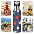 thumbnail image 7 of Yayeee 20oz Insulated Water Bottle Double Wall Stainless Steel with Flip Straw Lid, Red White Stars, 7 of 7