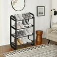 thumbnail image 6 of AuroraX Black Shoe Rack Stainless Steel Metal 4 Tier Small Shoe Rack Organizer Space-Saving Vertical Corner Sturdy Free Standing Minimalist Shoe Storage Organizer for Closet,Entryway,Door, 6 of 6