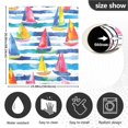 thumbnail image 5 of Yayeee Magnetic Dishwasher Cover for The Front Decoration Home Kitchen Machine Sticker Protector, Yellow Hand Drawn Sailboats, 5 of 6
