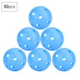 thumbnail image 1 of Dosaele 50 Pack Solid Color Hollow Air Flow Golf Practice Balls  Blue - Perfect for Indoor Use and Kids, 1 of 8