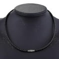 thumbnail image 1 of Collar de cadena de cuerda trenzada con gargantilla de cuero para hombre, 1 of 1