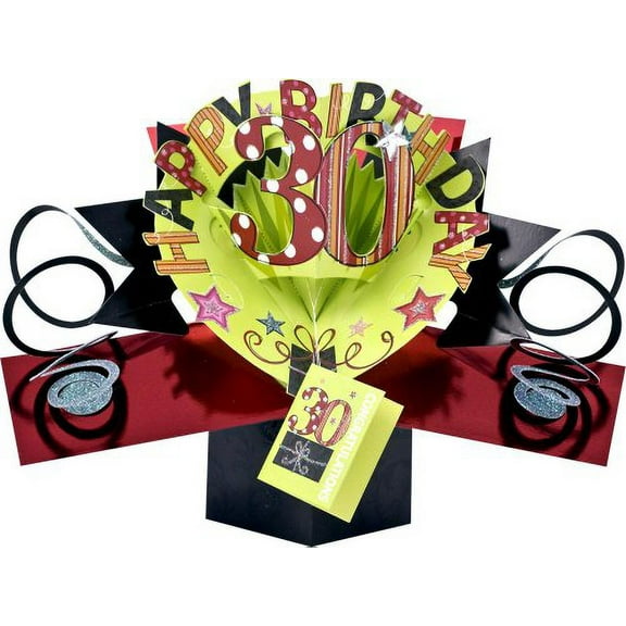 Russ Pop-Up 30th Birthday Greeting Card with Envelope - Happy Birthday 30 (3D Birthday Card)