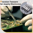 thumbnail image 6 of Uxcell ESD-242 Tweezers 4.9" Length Precision Anti-Static Stainless Steel Pointed Tip Tweezers with 259 Model Replacement Tip for Electronics Craft Jewelry DIY, Black, 6 of 7
