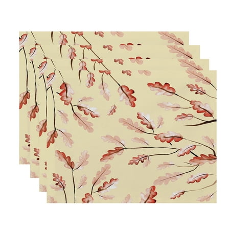 

Simply Daisy Wild Oak Leaves 18 x 14 Inch Cream Floral Print Placemat (Set of 4)