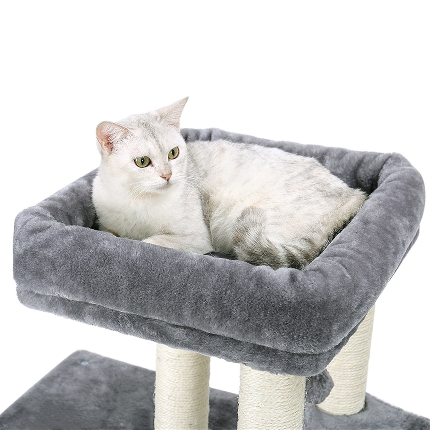 Pefilos 47" Cat Tree House for Indoor Cats, Cat Condo with Sisal Scratching Posts, Cat Tower with Pink Top Perch for Kittens, Blue Pefilos 47" Cat Tree House for Indoor Cats, Cat Condo with Sisal Scratching Posts, Cat Tower with Pink Top Perch for Kittens, Blue