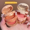 thumbnail image 4 of 3-in-1 Matte & Pearly Blush Palette, Multifunctional Eyeshadow & Face Highlighter, Shimmery Makeup Kit for Cheeks, Eyes & Contour, Travel Size, 4 of 8