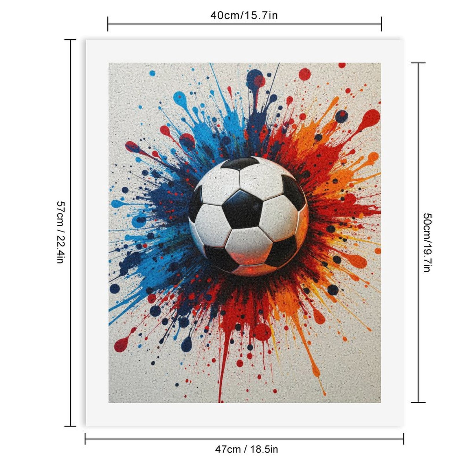 Paint By Numbers Kit for Adults Beginner - DIY Soccer Ball Paint Splash Art Canvas Painting Kits for Adults, Frameless Paint By Number for Adults for Home Wall Decor 16x20 Inch