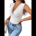 thumbnail image 3 of Body de Encaje Transparente para Mujer, Sin Mangas, con Escote en V Profundo L, 3 of 7