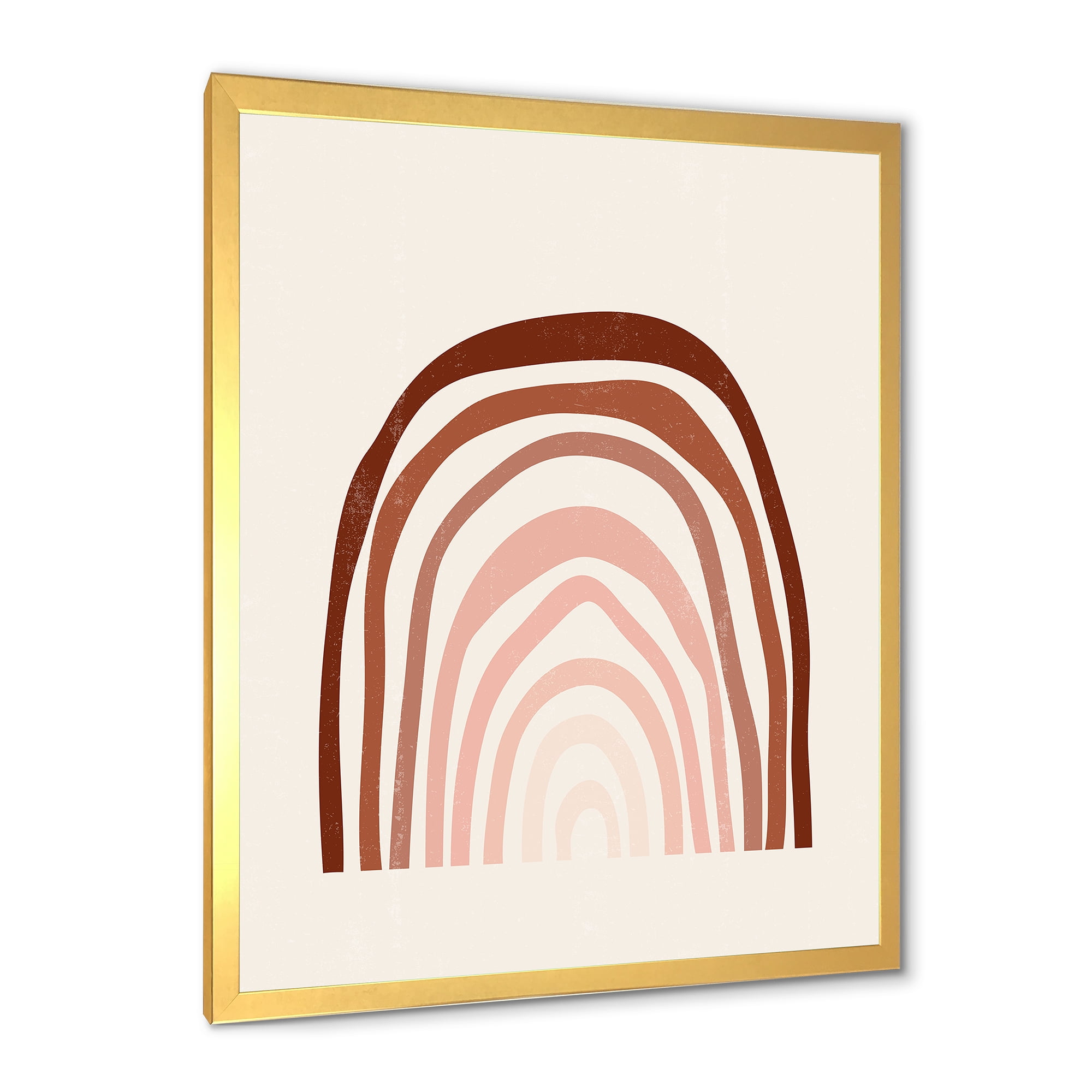 Designart 'Terracotta Minimalist Boho Art Rainbow I' Modern Framed Art Print