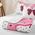 thumbnail image 4 of Manfei Cute Cheetah Bow Twin Quilt Set,Pink Ice Cream Drip Twin Coverlet Set,3-Piece,1 Bedspread and 1 Pillowcase, 4 of 7