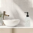 thumbnail image 2 of Unique Bargains 1 Pc Reusable Cylinder Marble Soap Dispenser 13.53oz White Black, 2 of 6