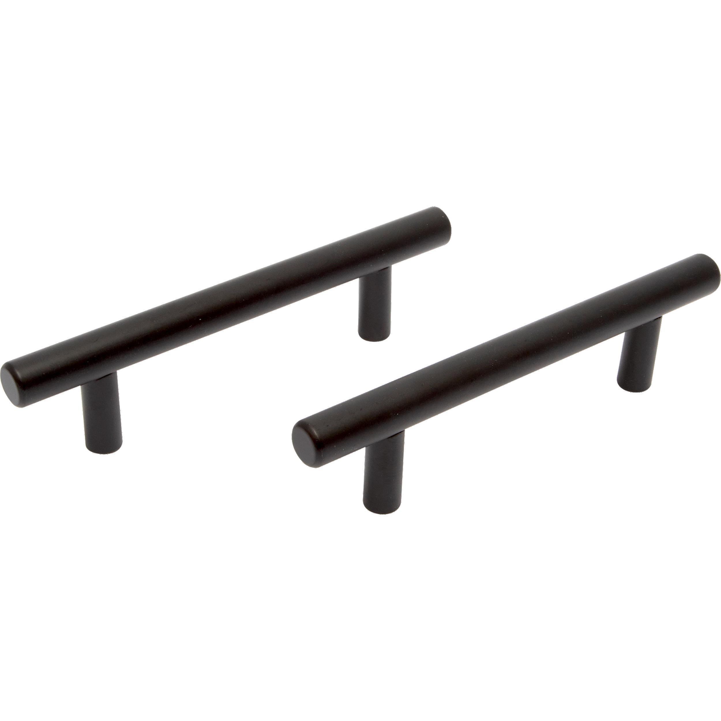 (3 pack) Mainstays Simple Round 3 in. (76 mm) Matte Black Cabinet Drawer Bar Pull (2-Pack)