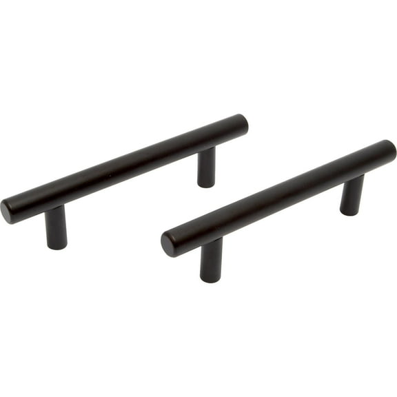 Mainstays Simple Round 3 in. (76 mm) Matte Black Cabinet Drawer Bar Pull (2-Pack)